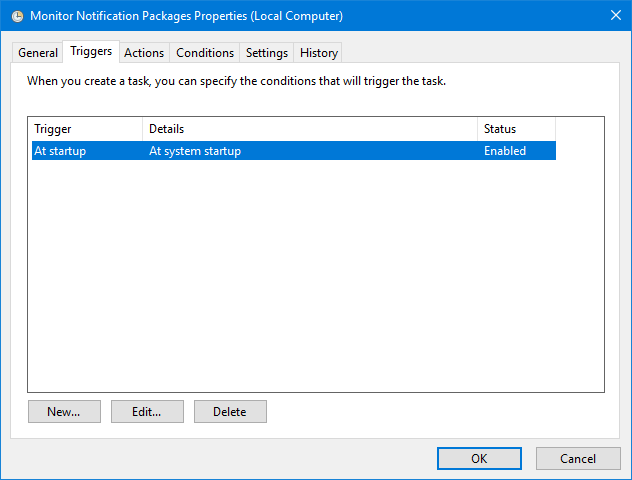 Scheduled Task - Triggers